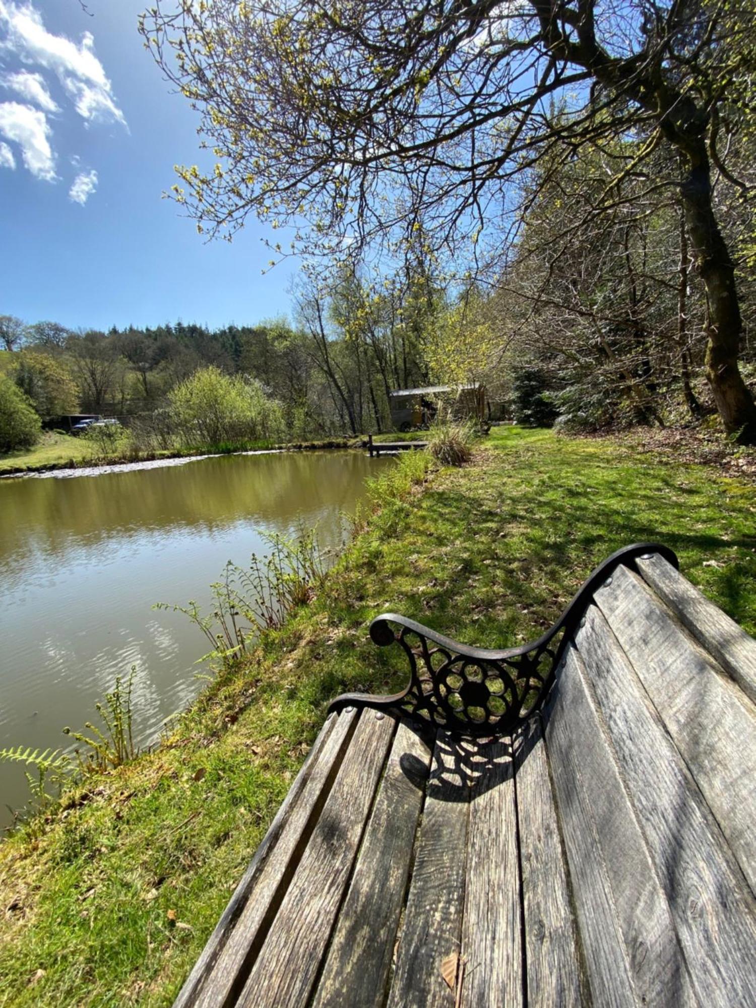 The Goose Nest Luxury Lakeside Shepherd Hut In Cardinham Woods, Cornwall ภายนอก รูปภาพ